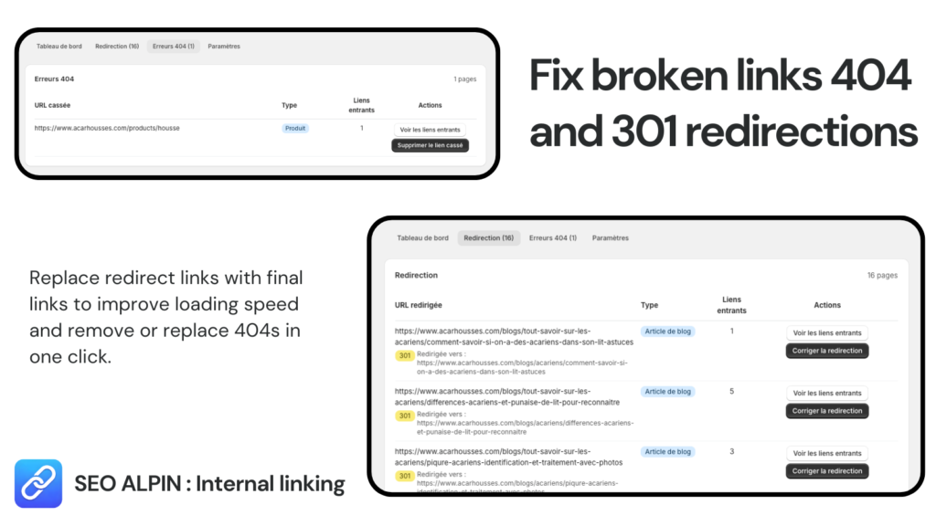 SEO Alpin : Internal Linking screenshot