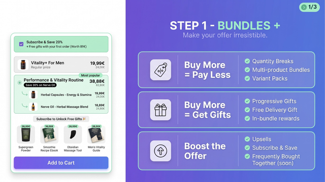Moon Bundles CartDrawer Upsell screenshot
