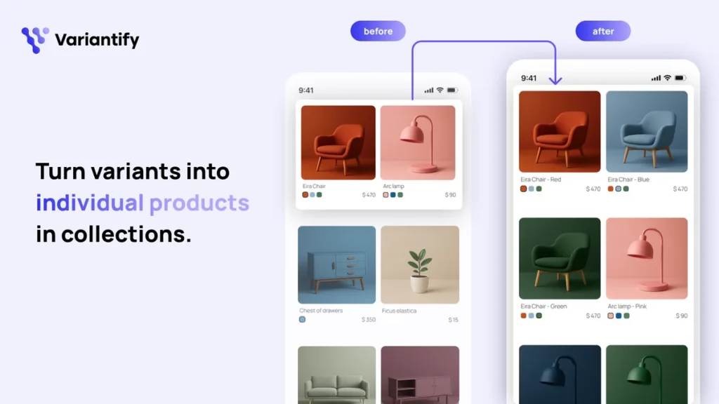 Show variants – Variantify screenshot